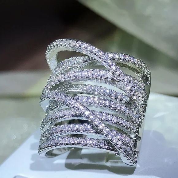 Sterling silver diamond ring - Picture 4 of 4